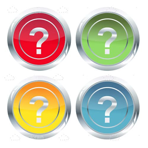 Set of glossy colorful question marks